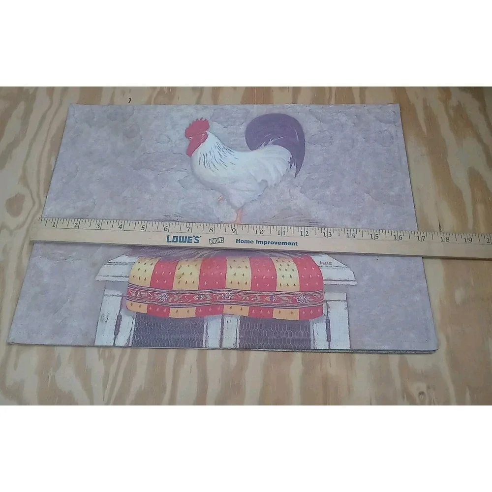 Lot Of 2 Vintage‎ Rooster Placemats Country Hen Farmhouse Table Decor Placemats